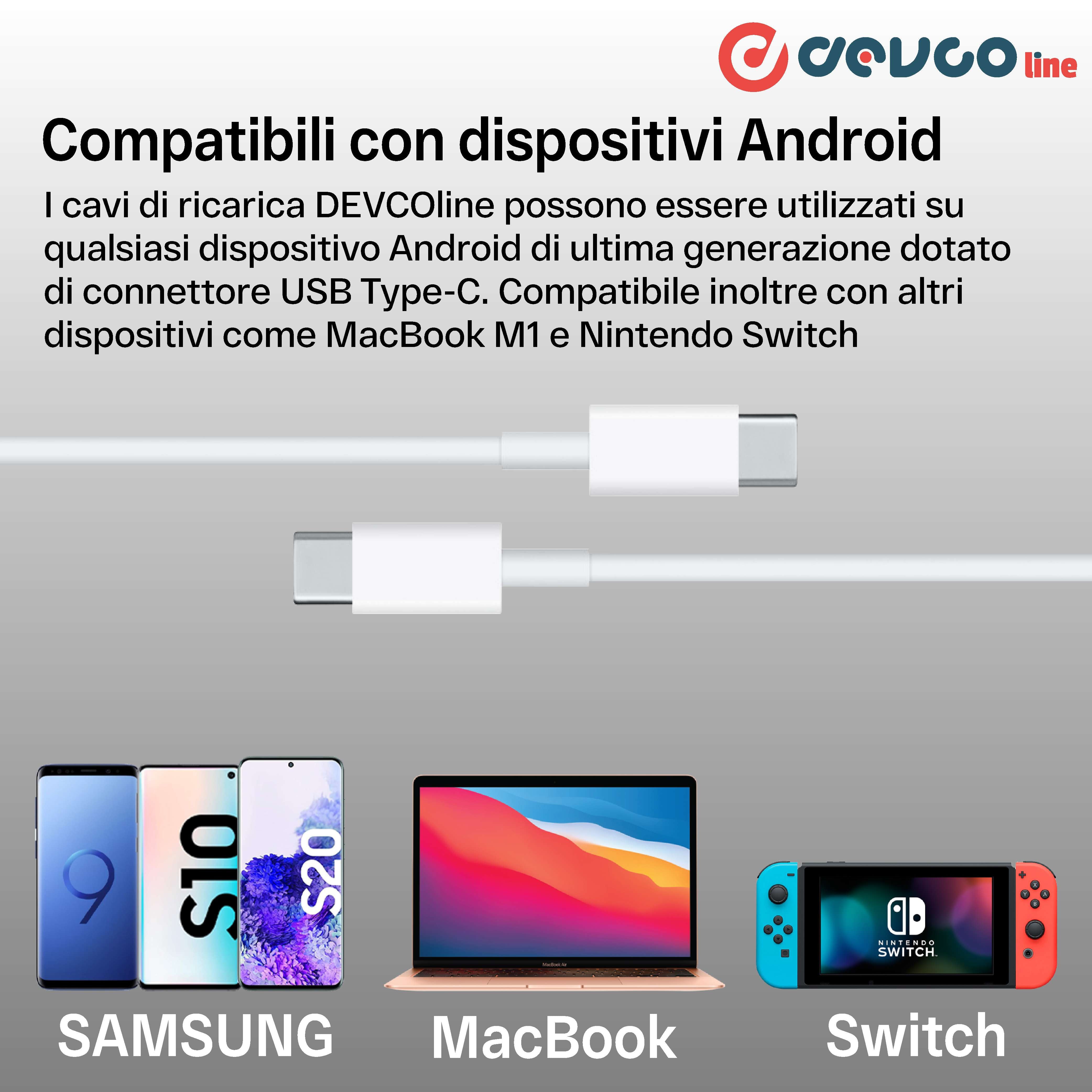 Cavo USB due connettori USB-C 1 metro - DEVCOline AT CR 2TC1