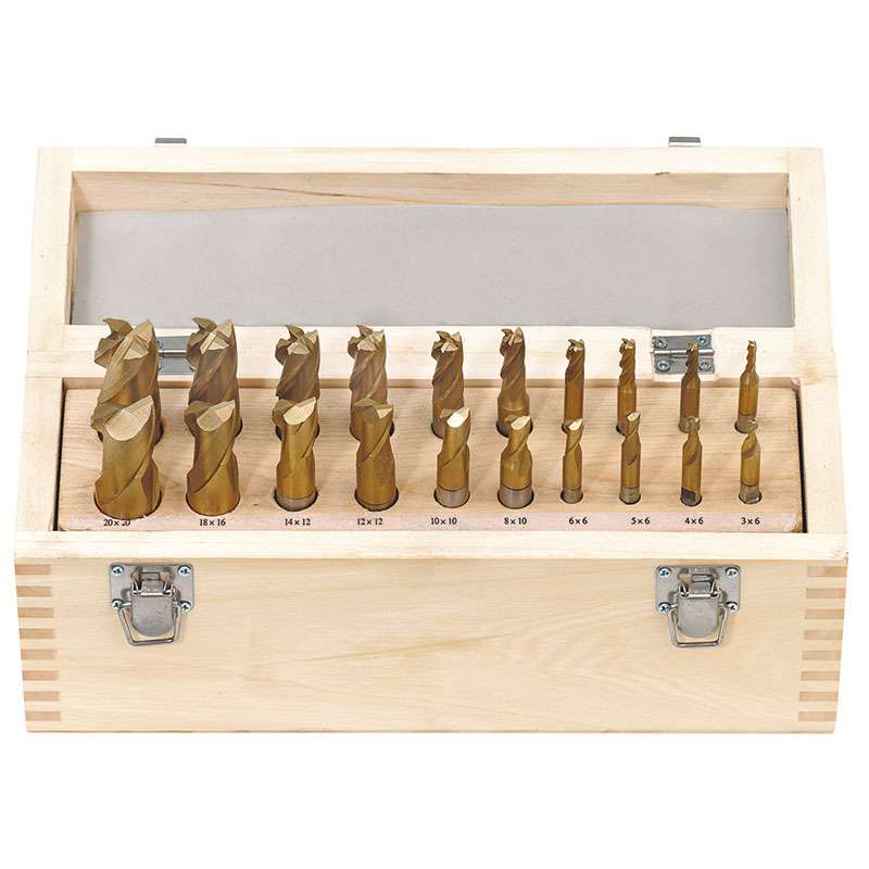 Set 20 Frese Frontali per Finitura 2/4 Taglienti con Attacco Weldon-Fervi
