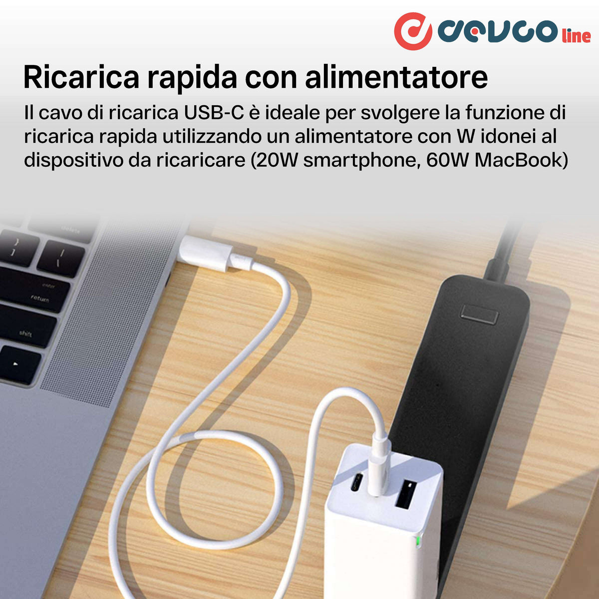 Cavo USB due connettori USB-C 1 metro - DEVCOline AT CR 2TC1