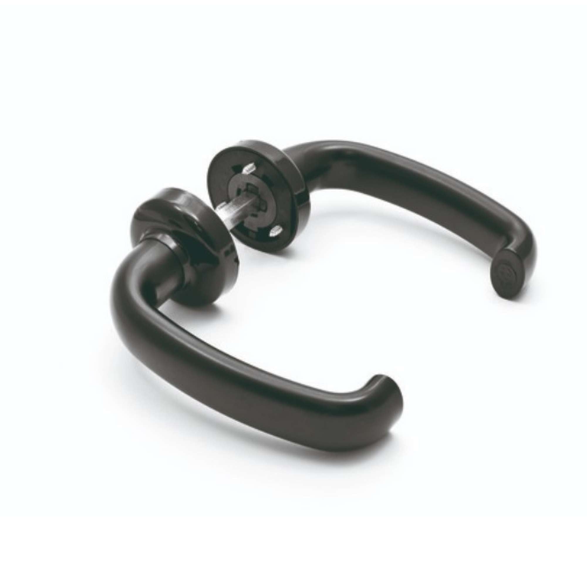 Maniglia doppia Cristina in Nylon lucida con borchia tonda e molla di ritorno - Esinplast 2750