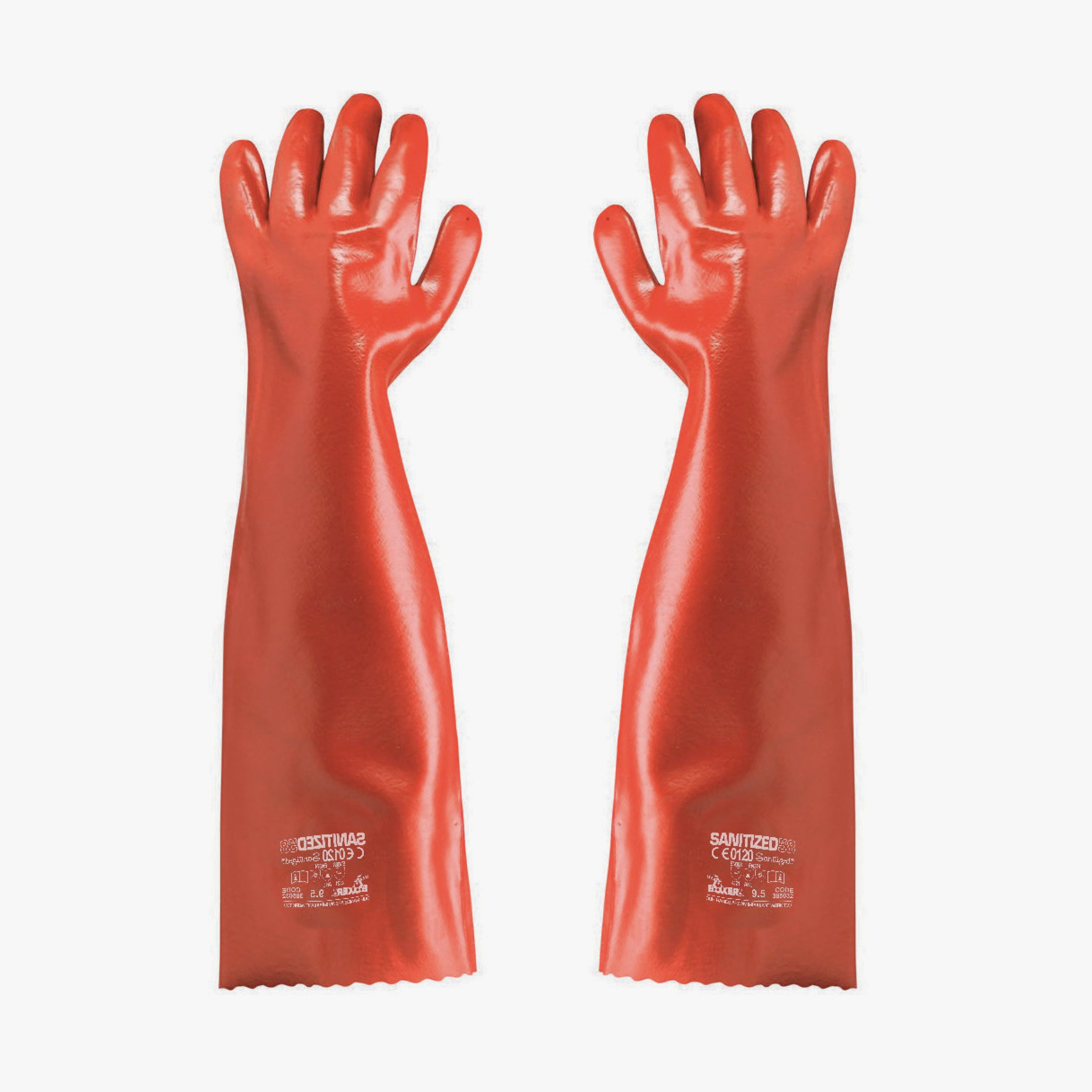 Guanti PVC ROSSO CM.45 spess.1,3 mm - 385031