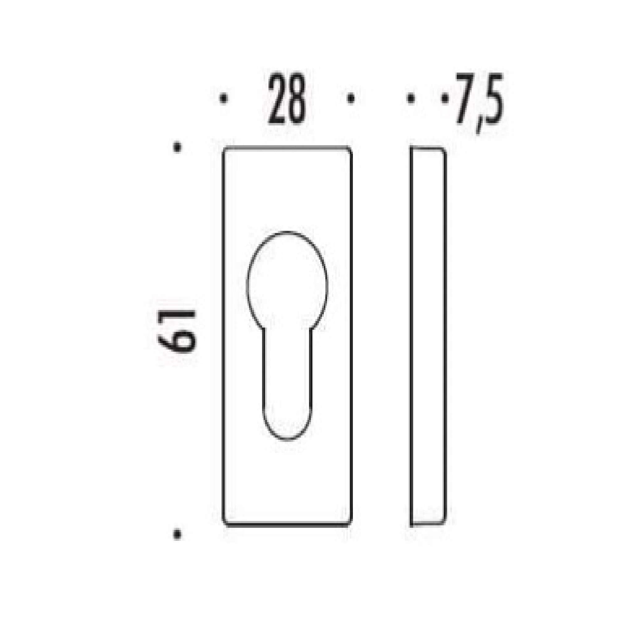 Bocchetta Foro Yale52X52X10 Cromo Satinato - Colombo design MM13Y-CM