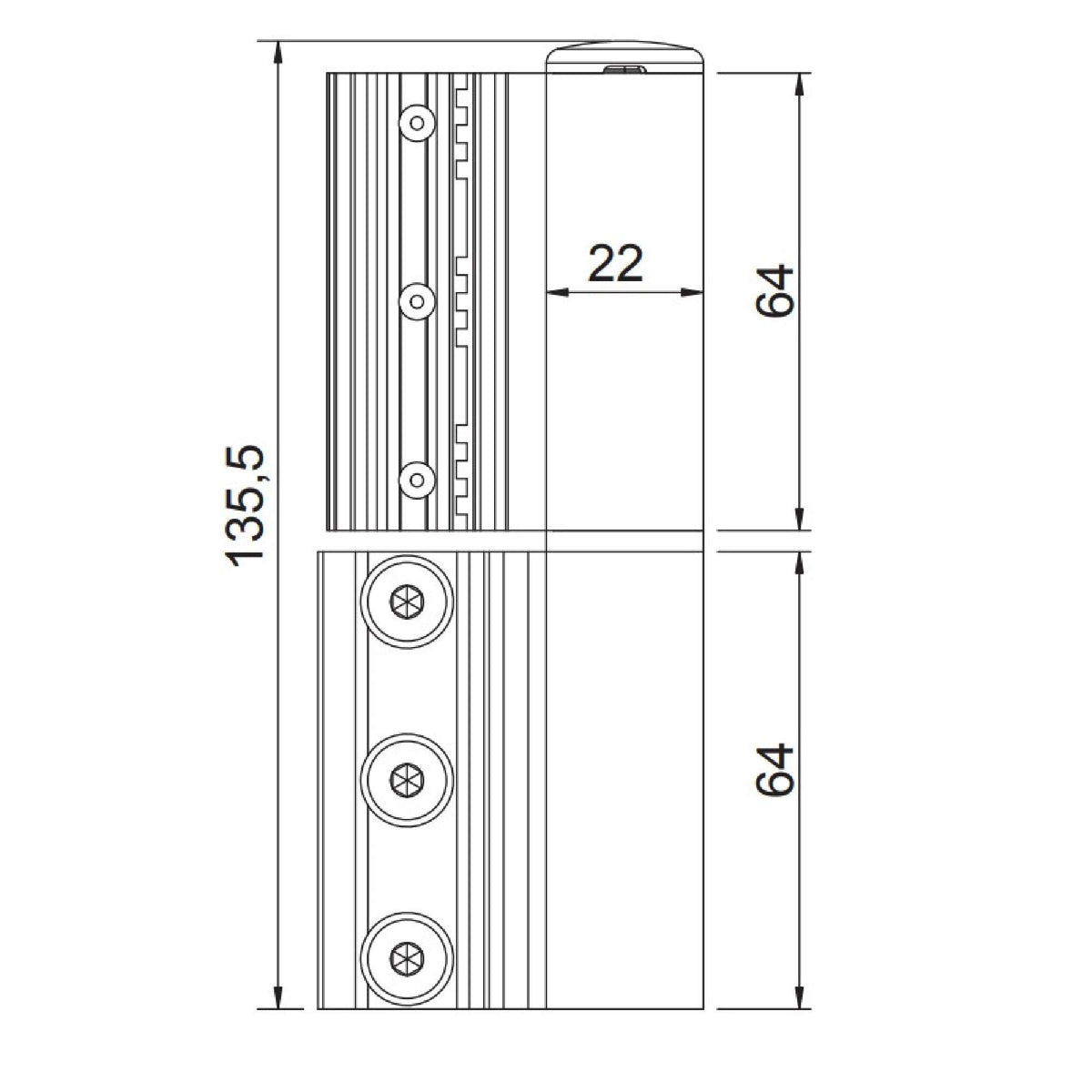 Cerniera a contrasto Celera per porte nodo C007 - GIESSE 00682