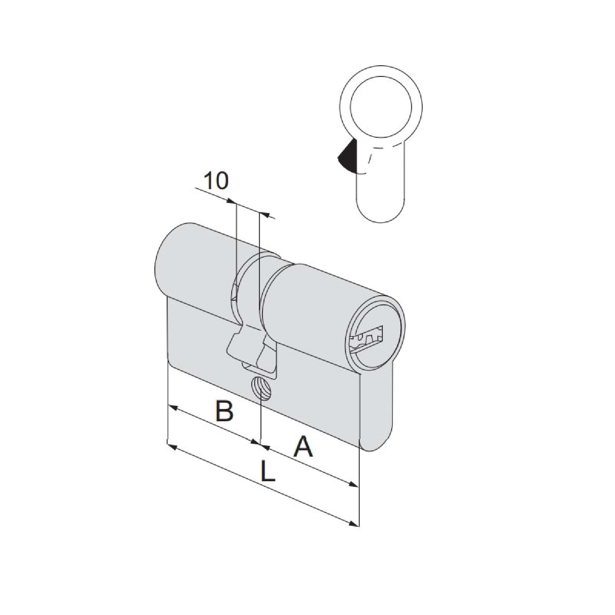 Doppio cilindro Asix in ottone a profilo Europeo colore ottone nichelato - CISA