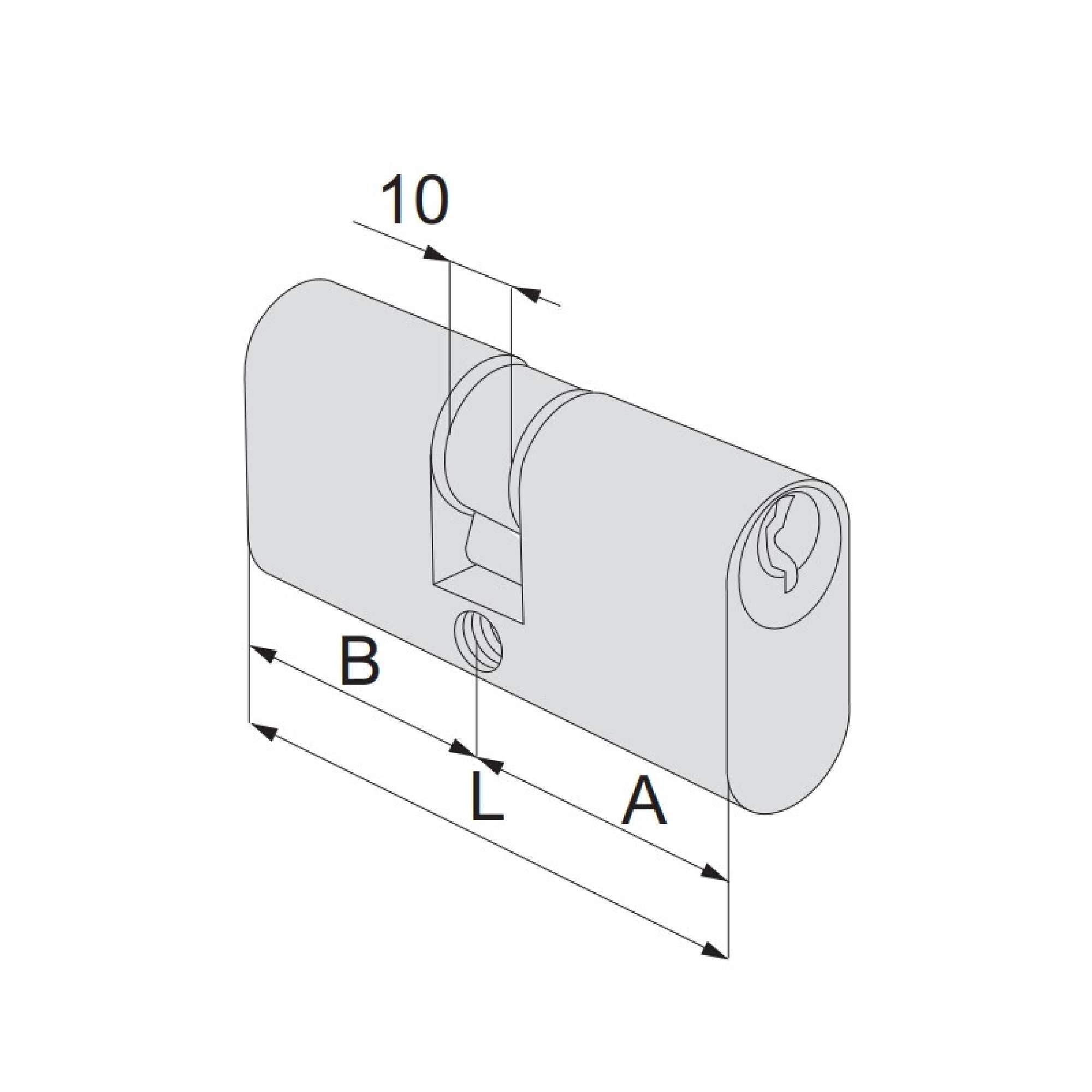 Doppio cilindro ovale in ottone L.70 35/35 - CISA 08210.13.0