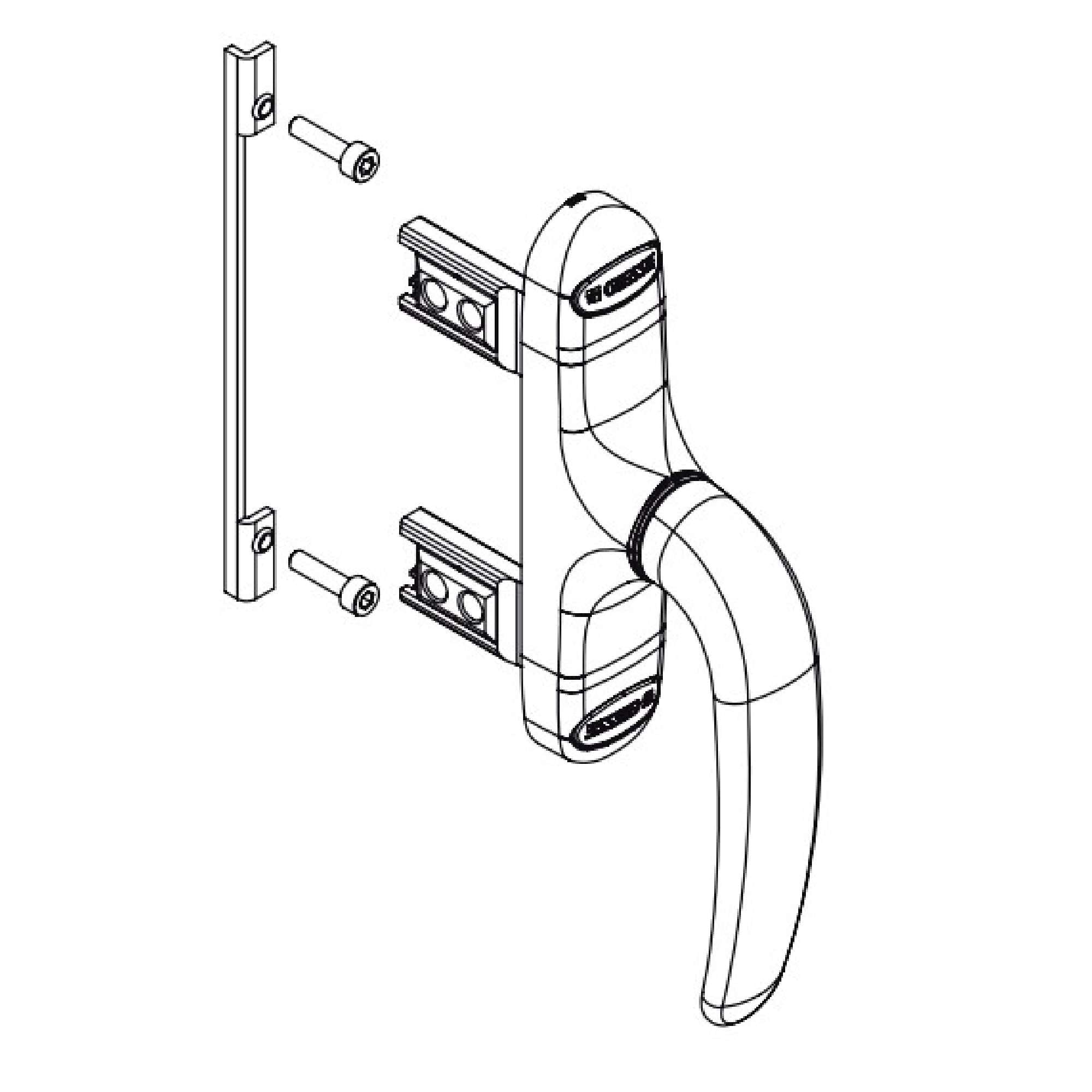 Maniglia Cremonese Apex per esterno unica - GIESSE 01154