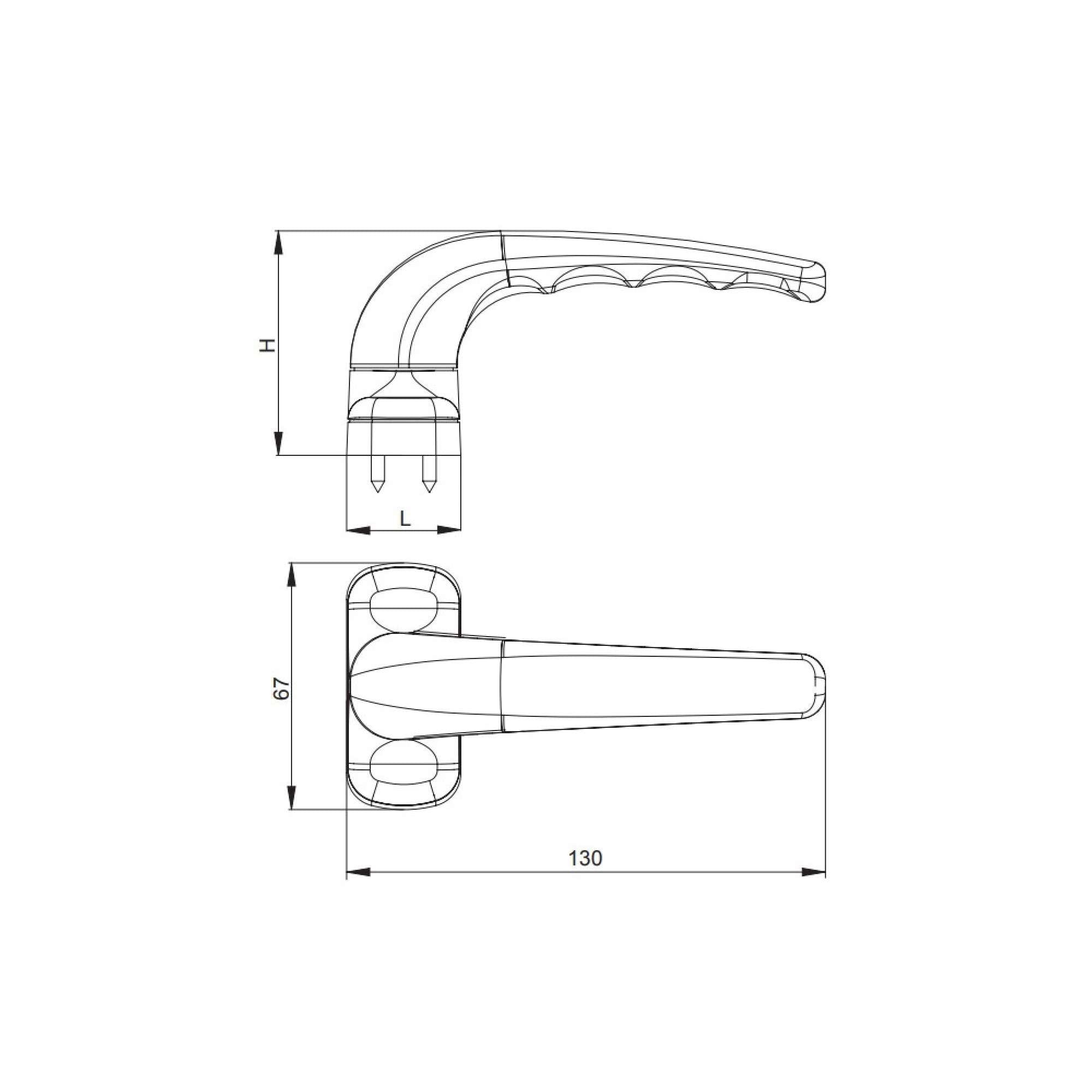 Maniglia Comfort doppia in alluminio pressofuso - Mister Italy 3060