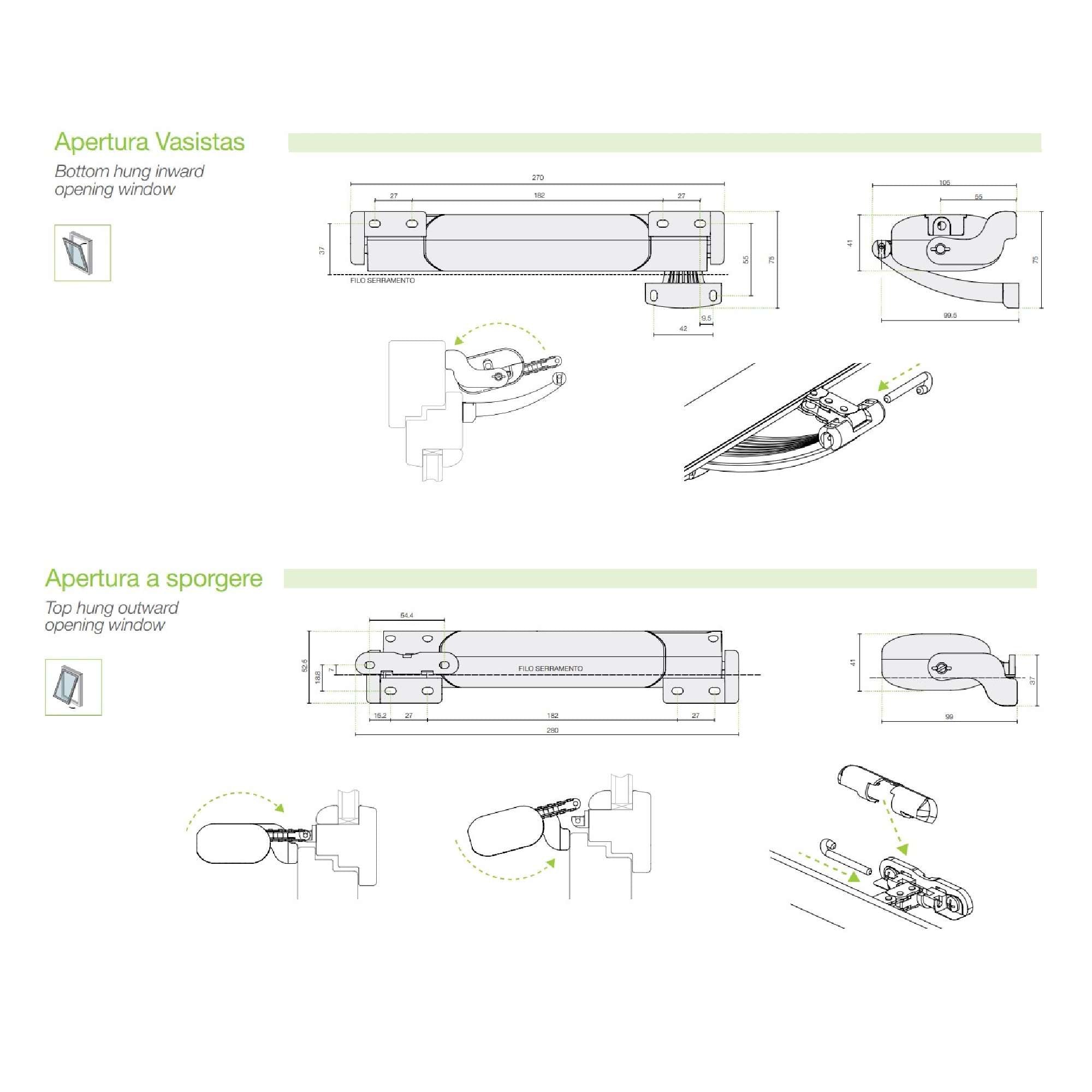 Attuatore Smart elettrico 230V a catena per apertura e chiusura finestre - Comunello SMART