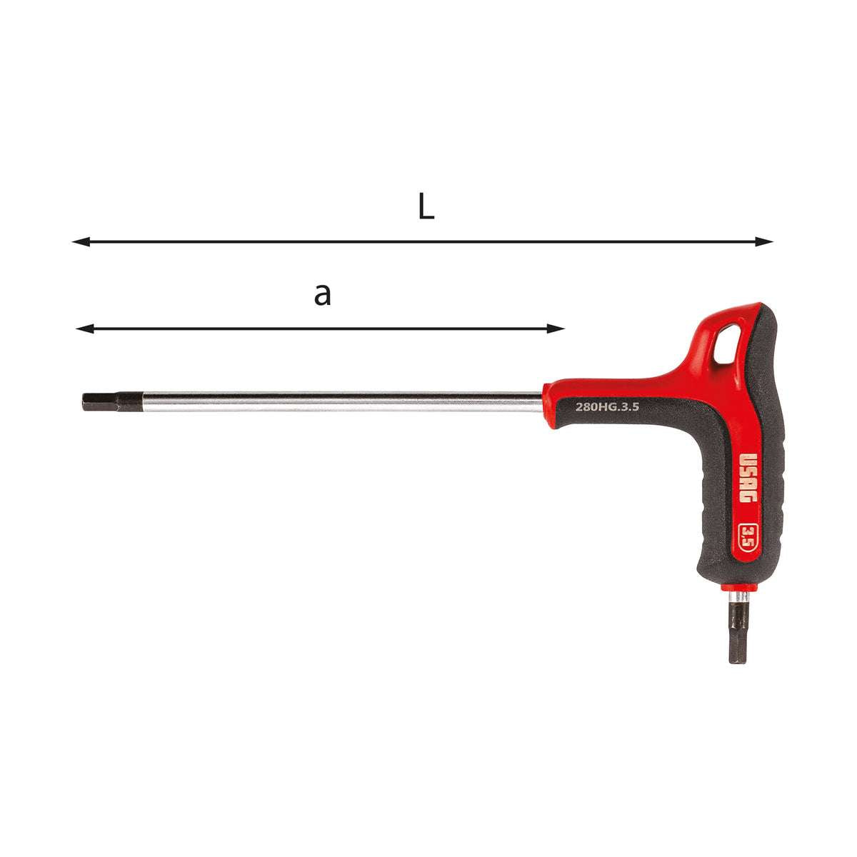 Chiave maschio esagonale 4 mm con impugnatura bimateriale - USAG
