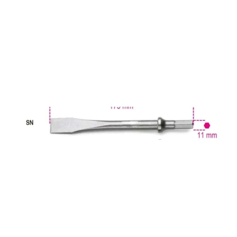 Scalpello semplice normale lunghezza 175mm attacco 11mm - Beta 1940SN