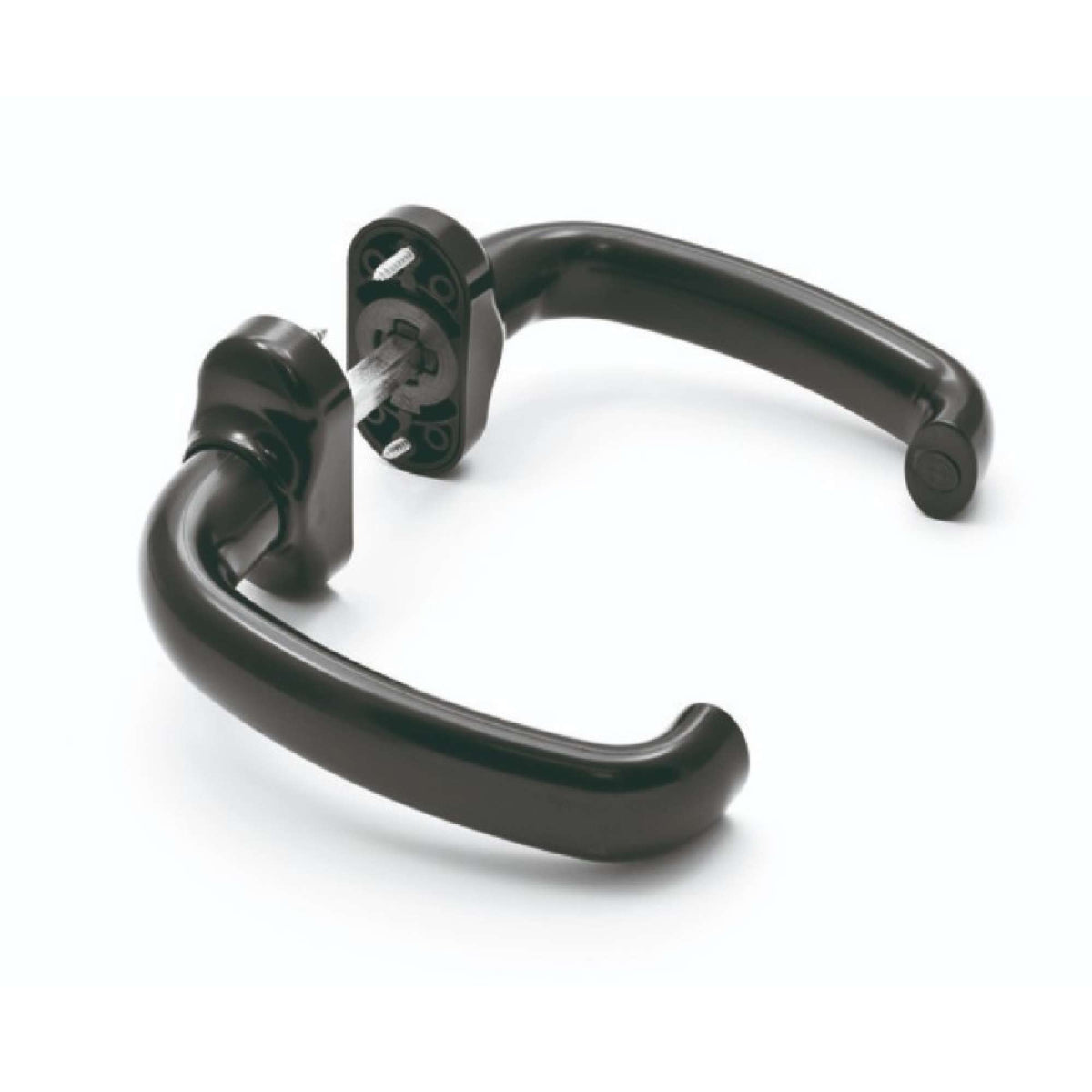 Maniglia doppia Cristina in Nylon lucida con borchia ovale e molla di ritorno - Esinplast 2748