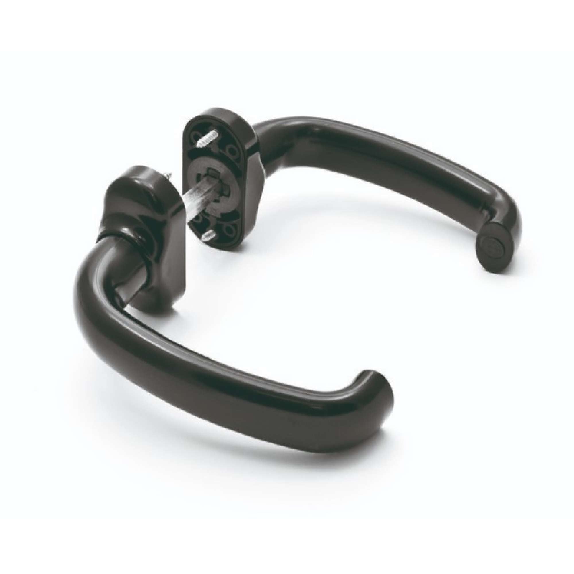 Maniglia doppia Cristina in Nylon lucida con borchia ovale e molla di ritorno - Esinplast 2748