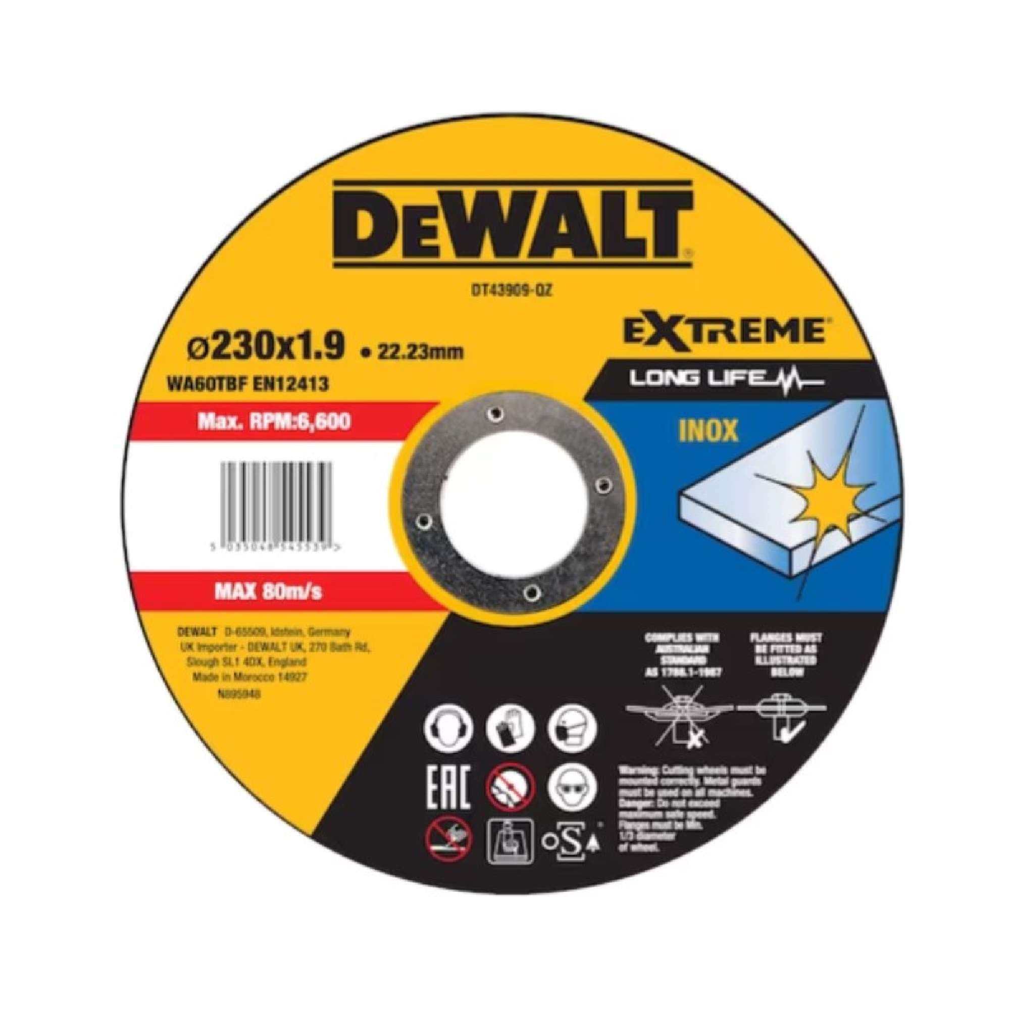 Disco da taglio OSA ad alte prestazioni per taglio INOX Long Life - Dewalt