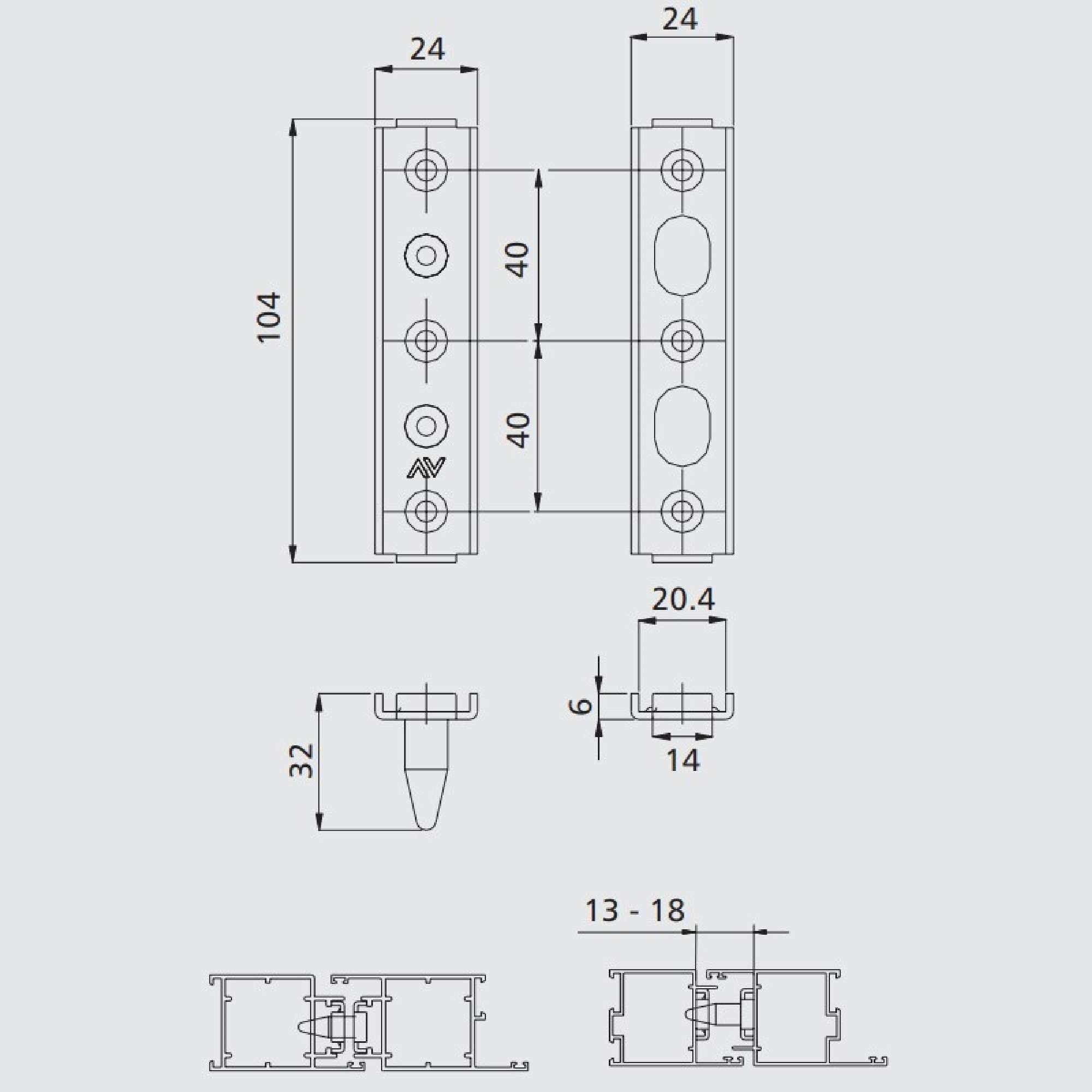 Rostro antiscasso per porte ambidestro INOX - Savio 1459.3