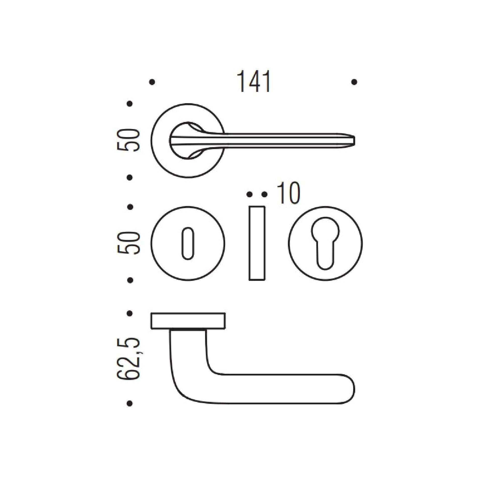 Maniglia doppia Roboquattro Cromo satinato - Colombo Design ID41R-CM