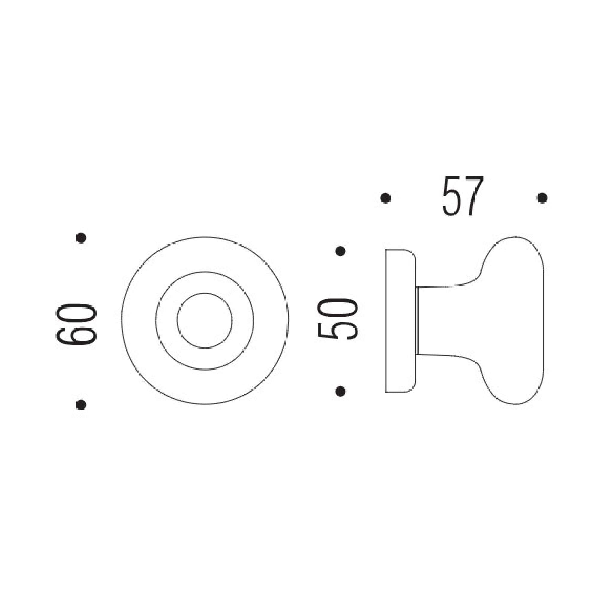 Pomolo Round in ottone D.50mm - Colombo Design ID25FISSO