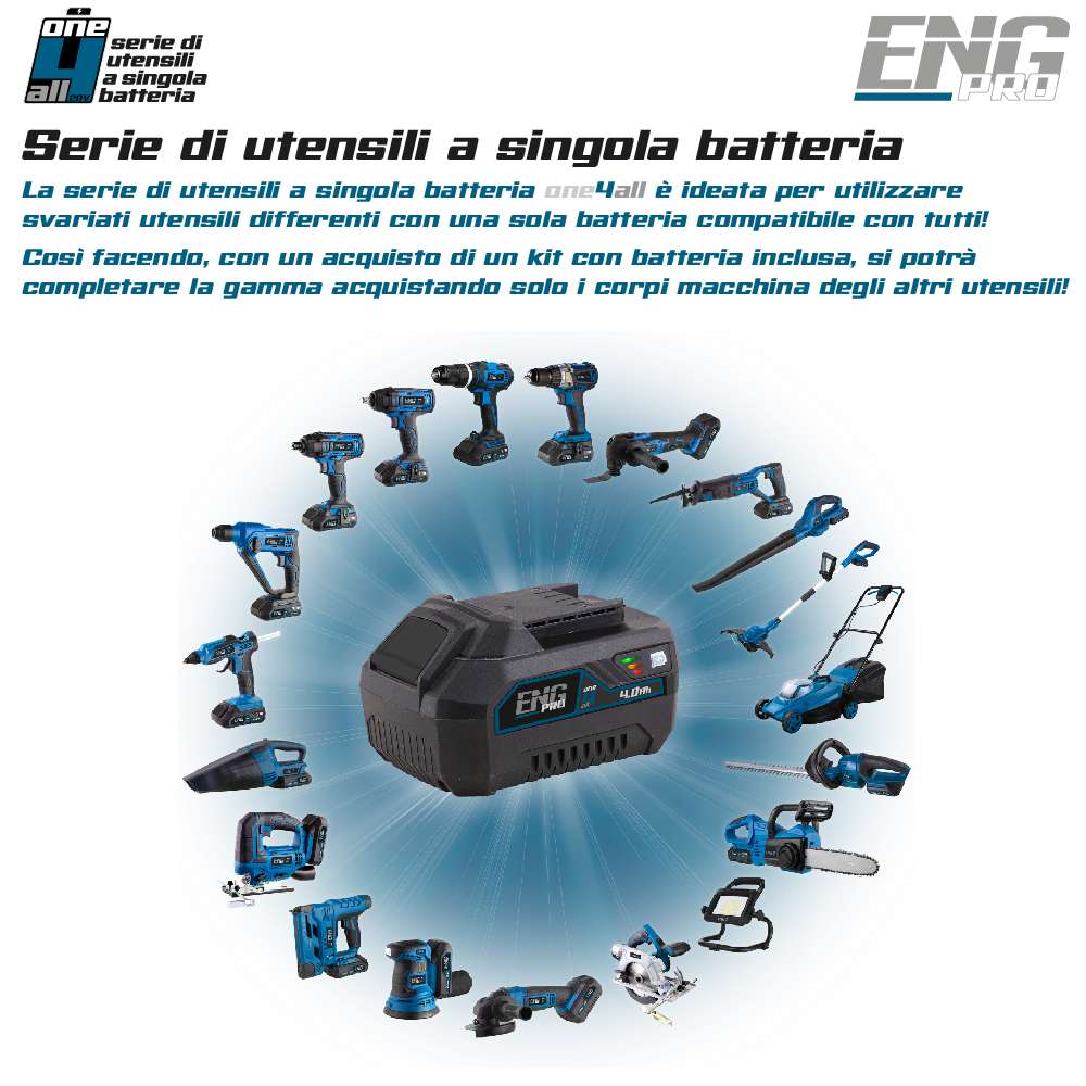 Pistola per colla a caldo ENG PRO Linea professionale a batteria ONE4ALL 20V Corpo Macchina