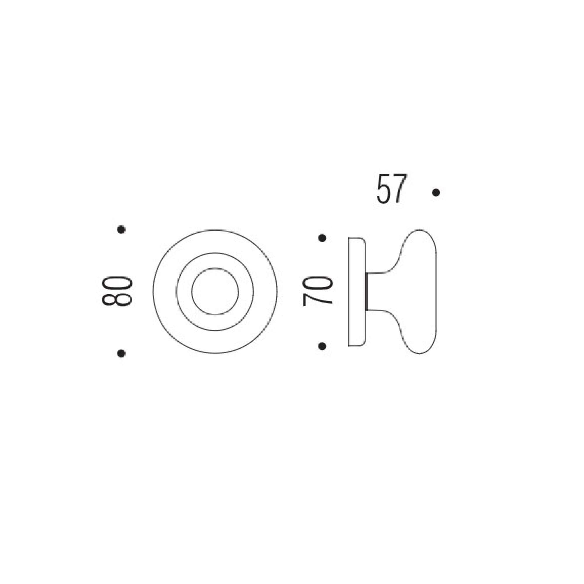 Pomolo Round in ottone cromo satinato - Colombo Design ID35FISSO-CM