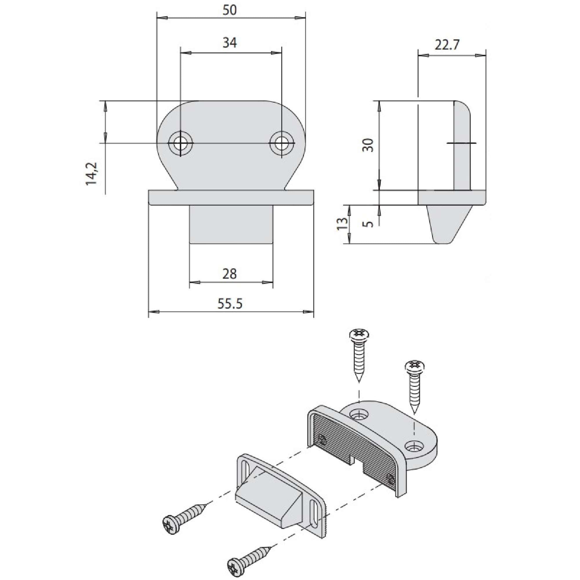 Bocchetta regolabile per porte in legno e PVC - CISA 07072.33