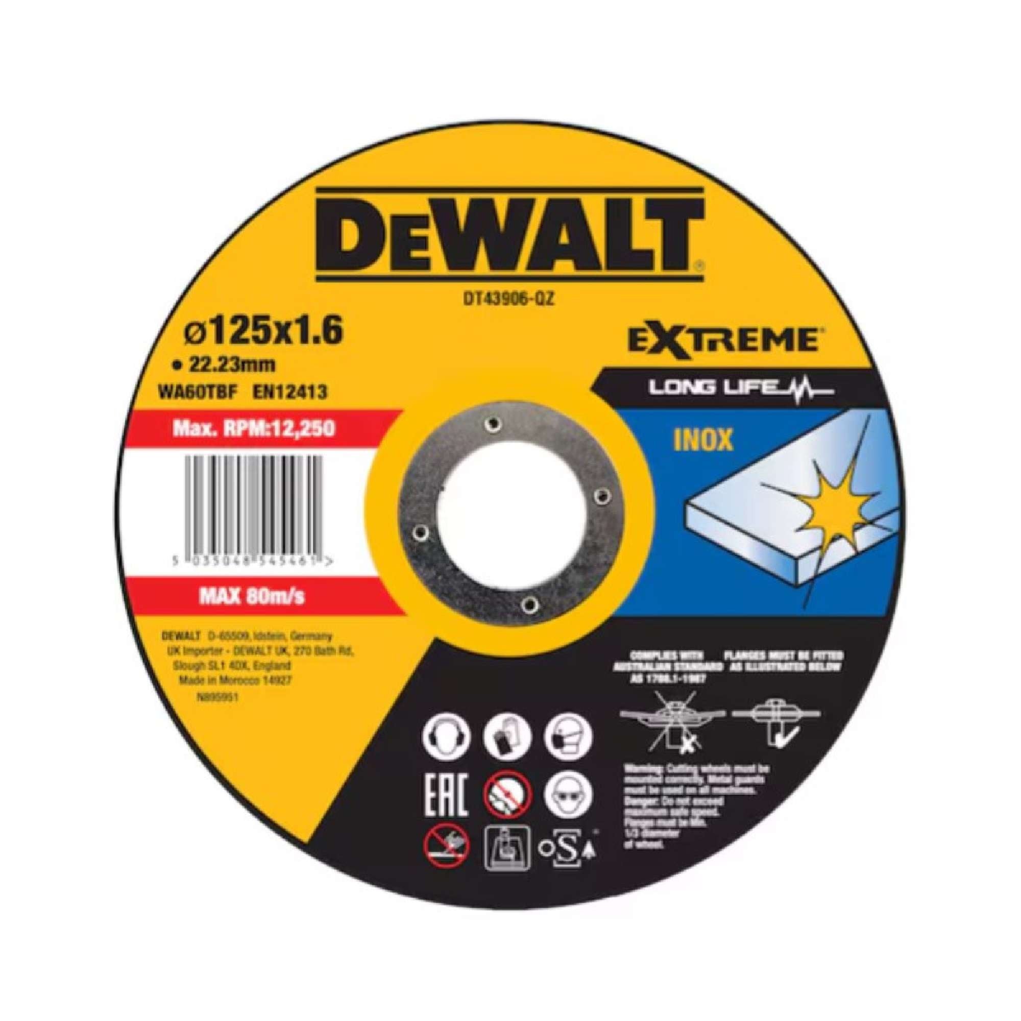 Disco da taglio OSA ad alte prestazioni per taglio INOX Long Life - Dewalt