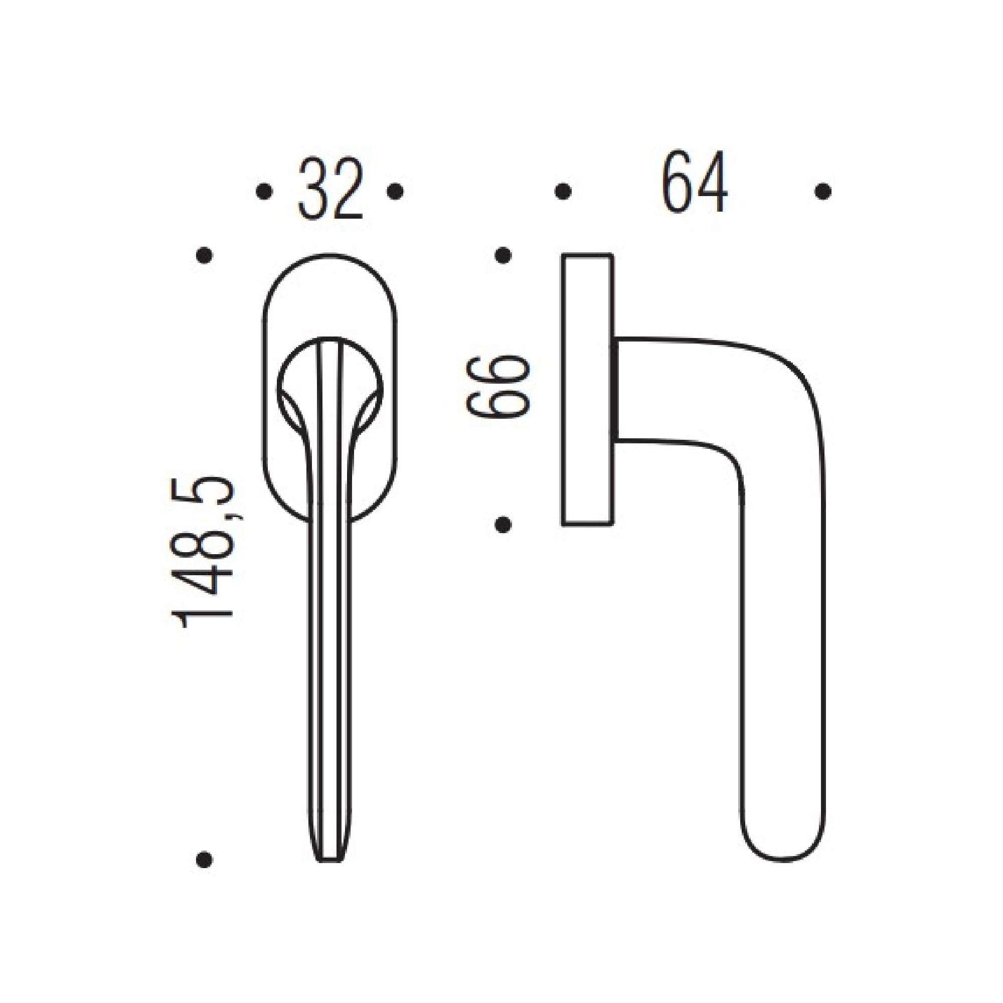 Maniglia martellina Roboquattro - Colombo Design ID42DK/SM
