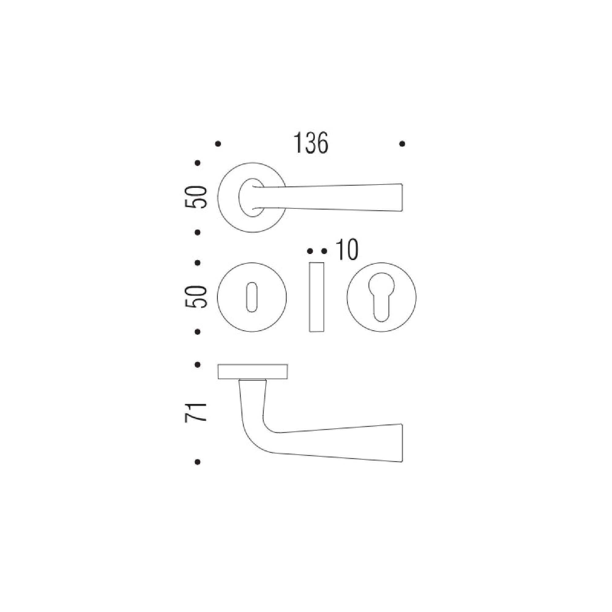 Maniglia Tender in ottone Oroplus lucido - Colombo Design MG11R-OL
