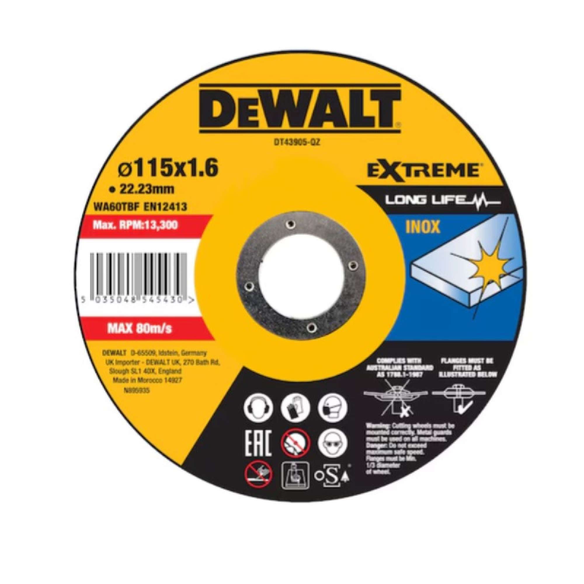 Disco da taglio OSA ad alte prestazioni per taglio INOX Long Life - Dewalt