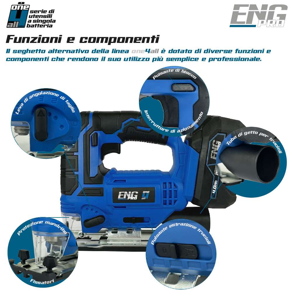 Seghetto Alternativo - Linea professionale a batteria ONE4ALL 20V - Corpo macchina