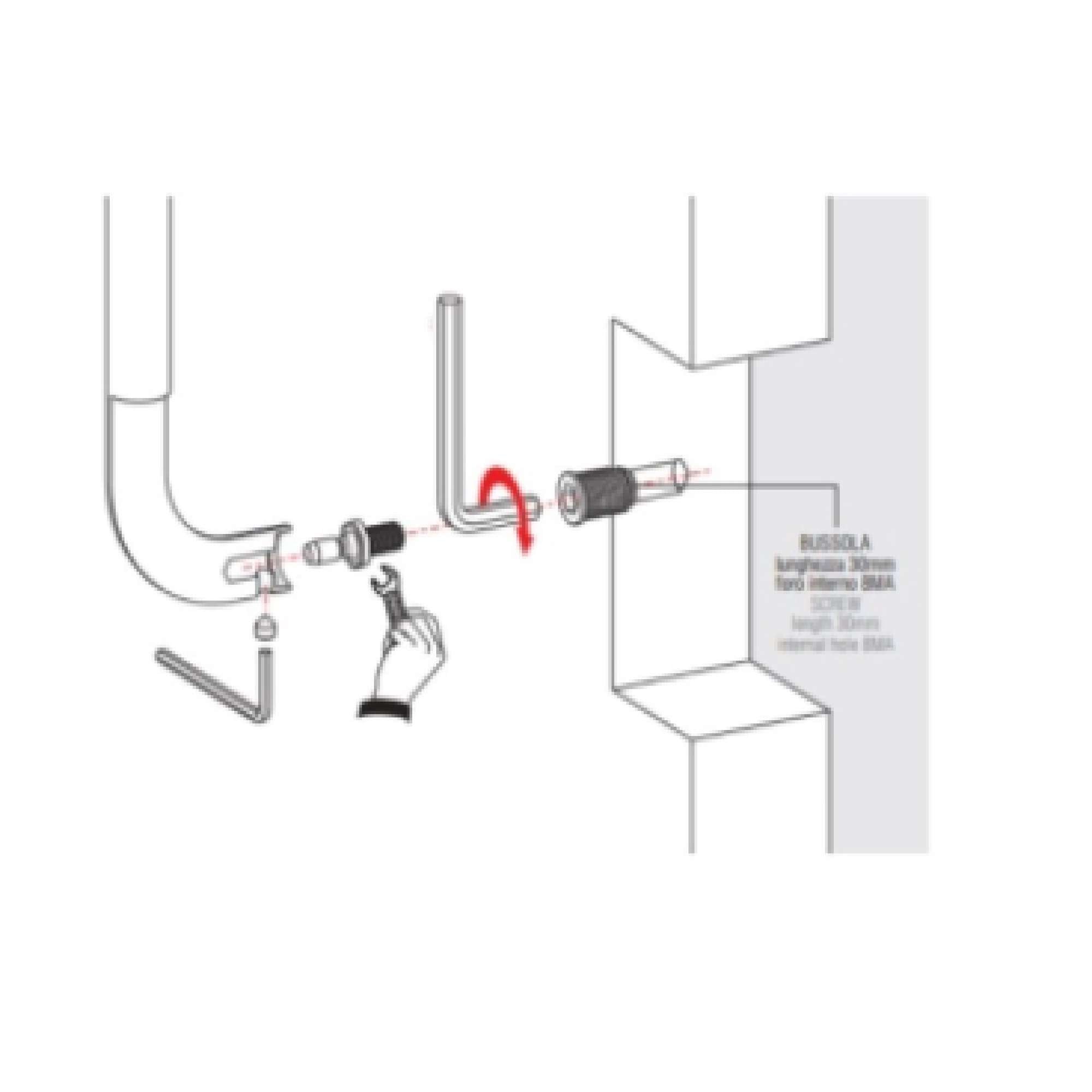 Kit Fissaggio Singolo Non Passante Con Bussola Filettata - Colombo design XKIT/NP5