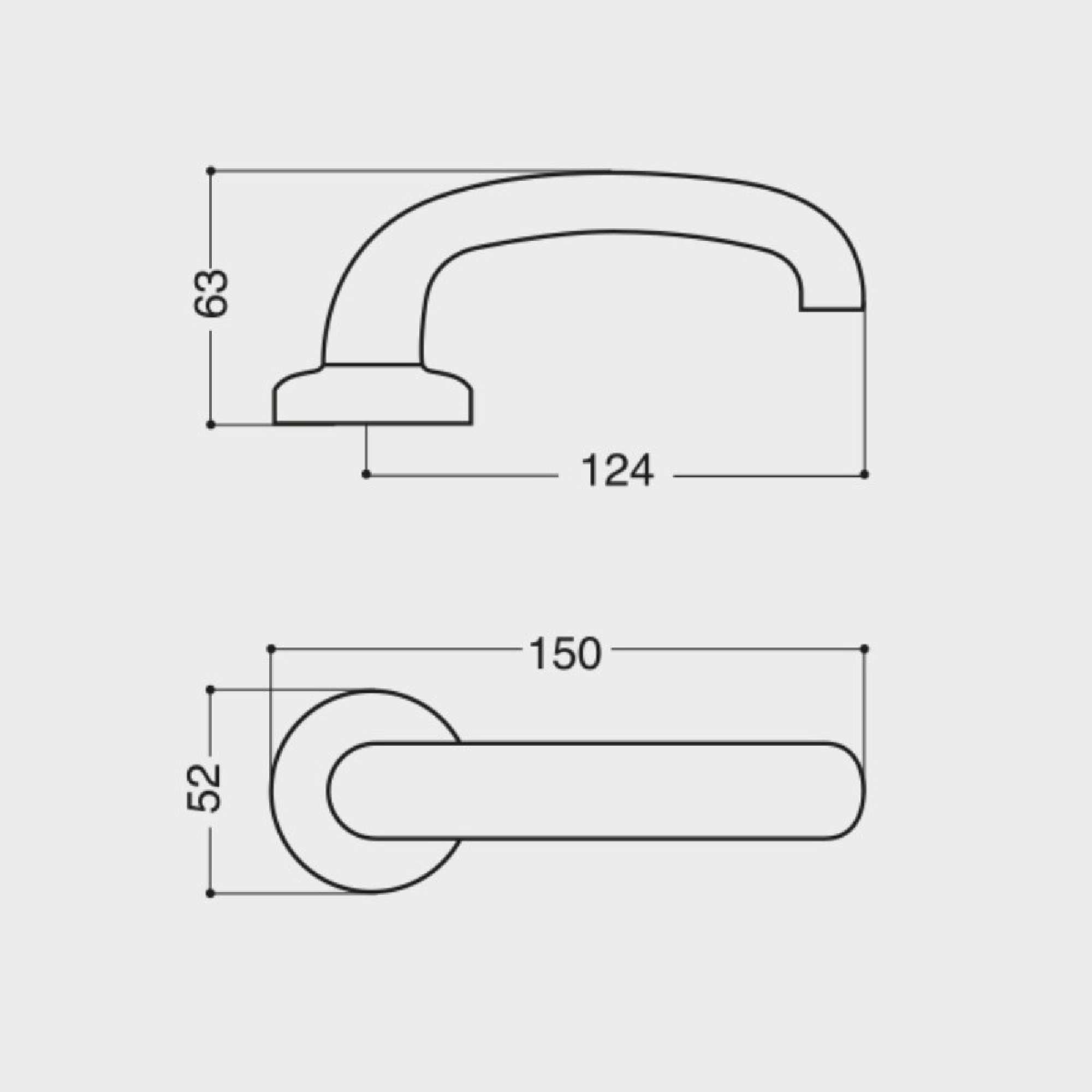 Maniglia doppia Cristina in Nylon lucida con borchia tonda e molla di ritorno - Esinplast 2750