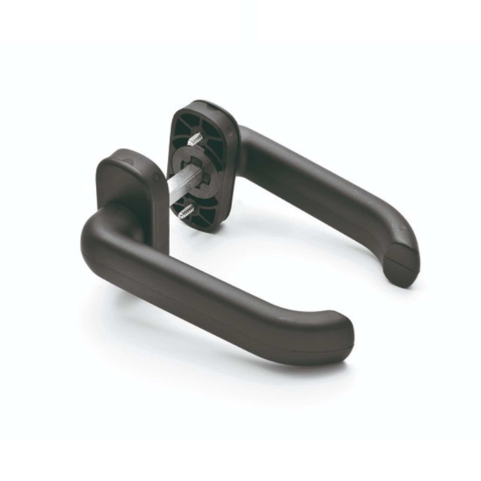 Maniglia Tata doppia in Nylon ribassata con molla di ritorno Ral 9005 Nero - Esinplast 2098.001