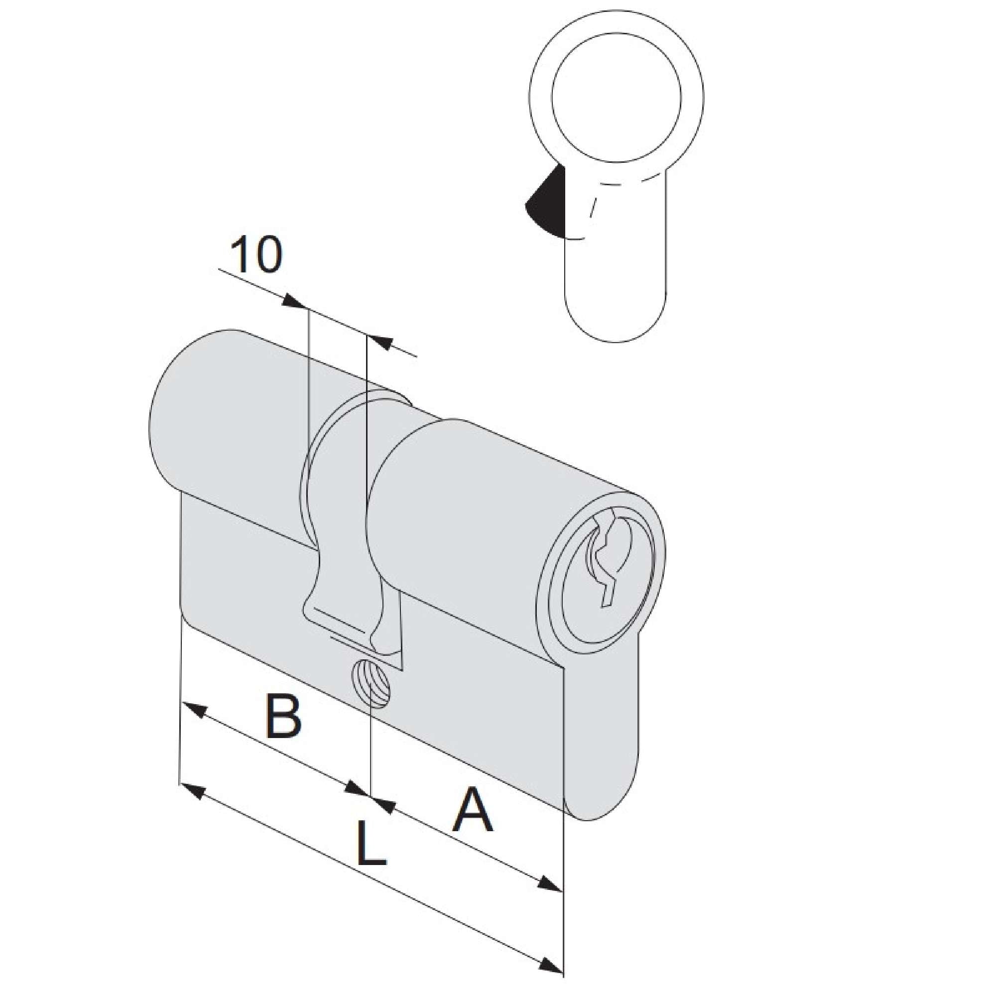 Doppio cilindro C2000 a profilo Europeo ottone nichelato - CISA