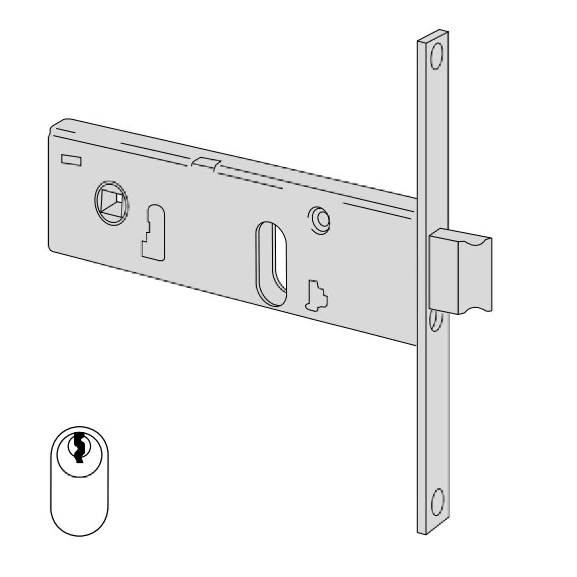Serrature da infilare a cilindro per fasce F14,7 E80 - CISA 44152.80.0