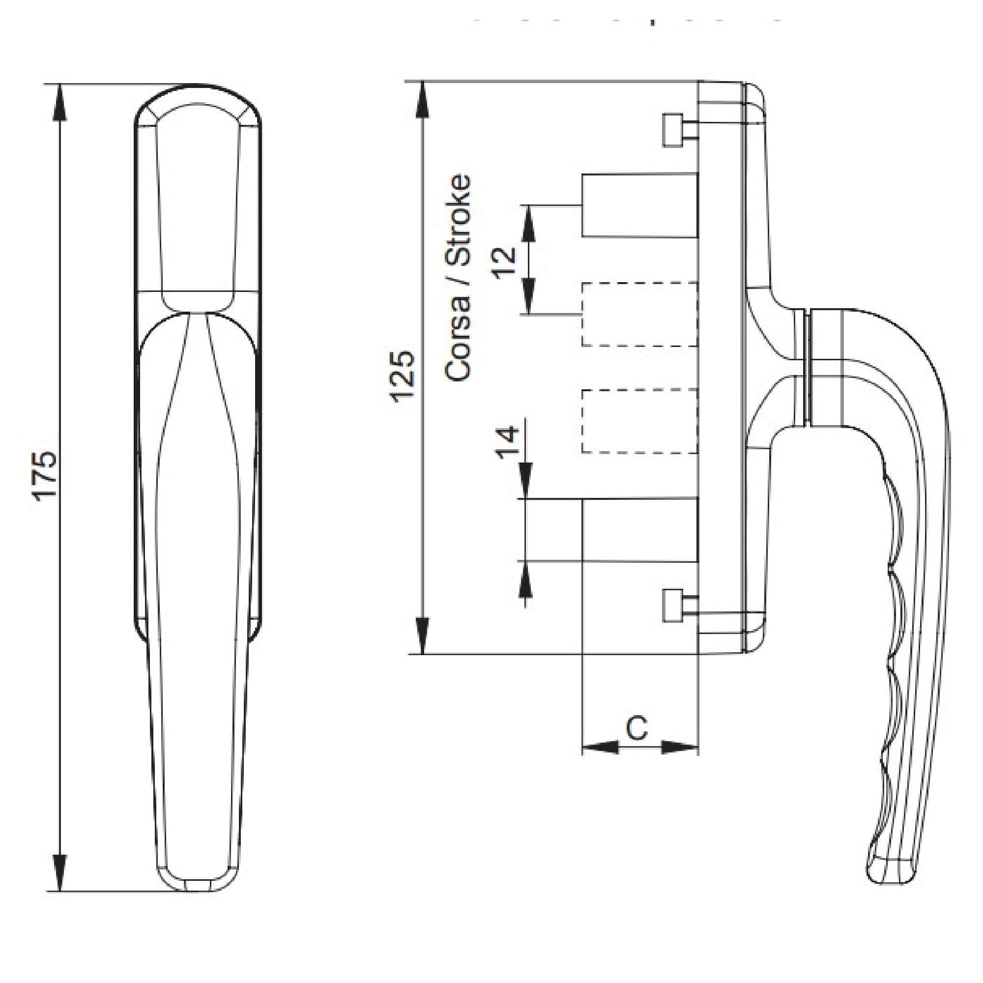 Maniglia Cremonese Comfort Plus apertura esterna - Master Italy