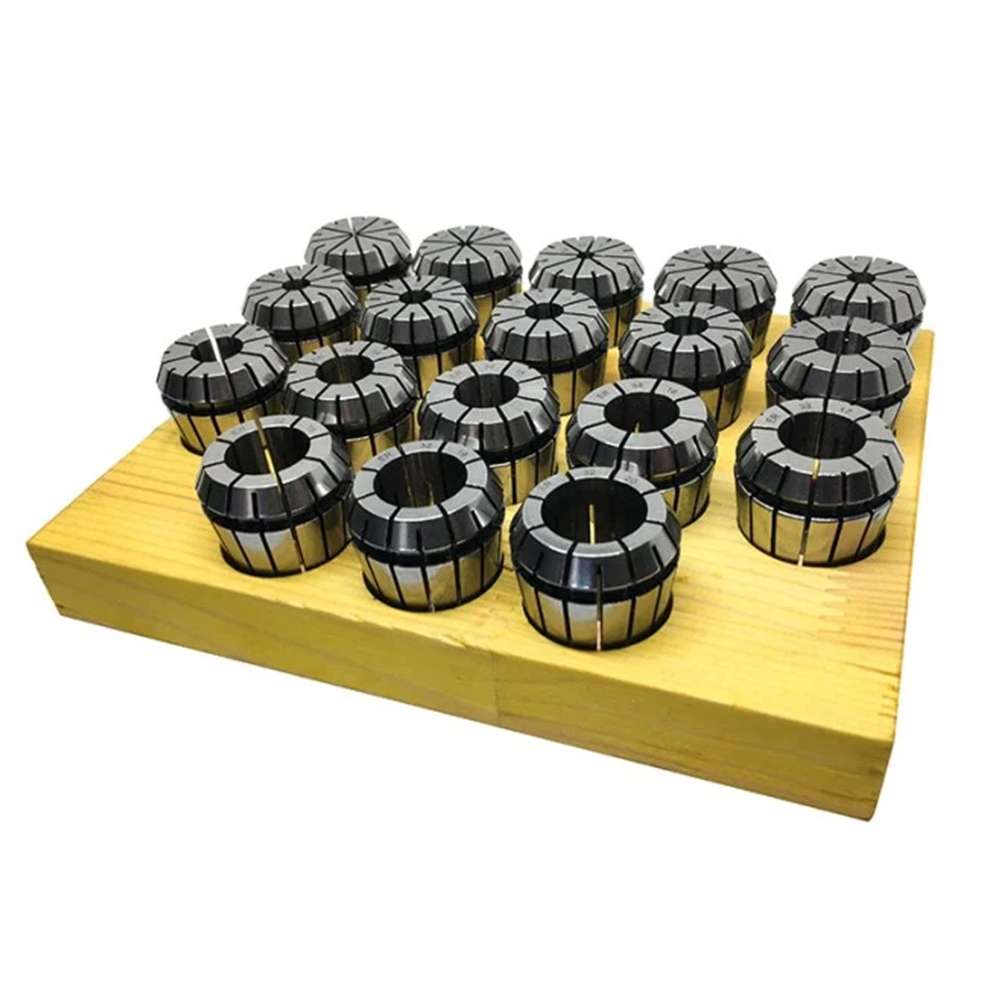 Serie 18 Pinze Elastiche ER32 LTF da 3 a 20 mm con Supporto in Plastica