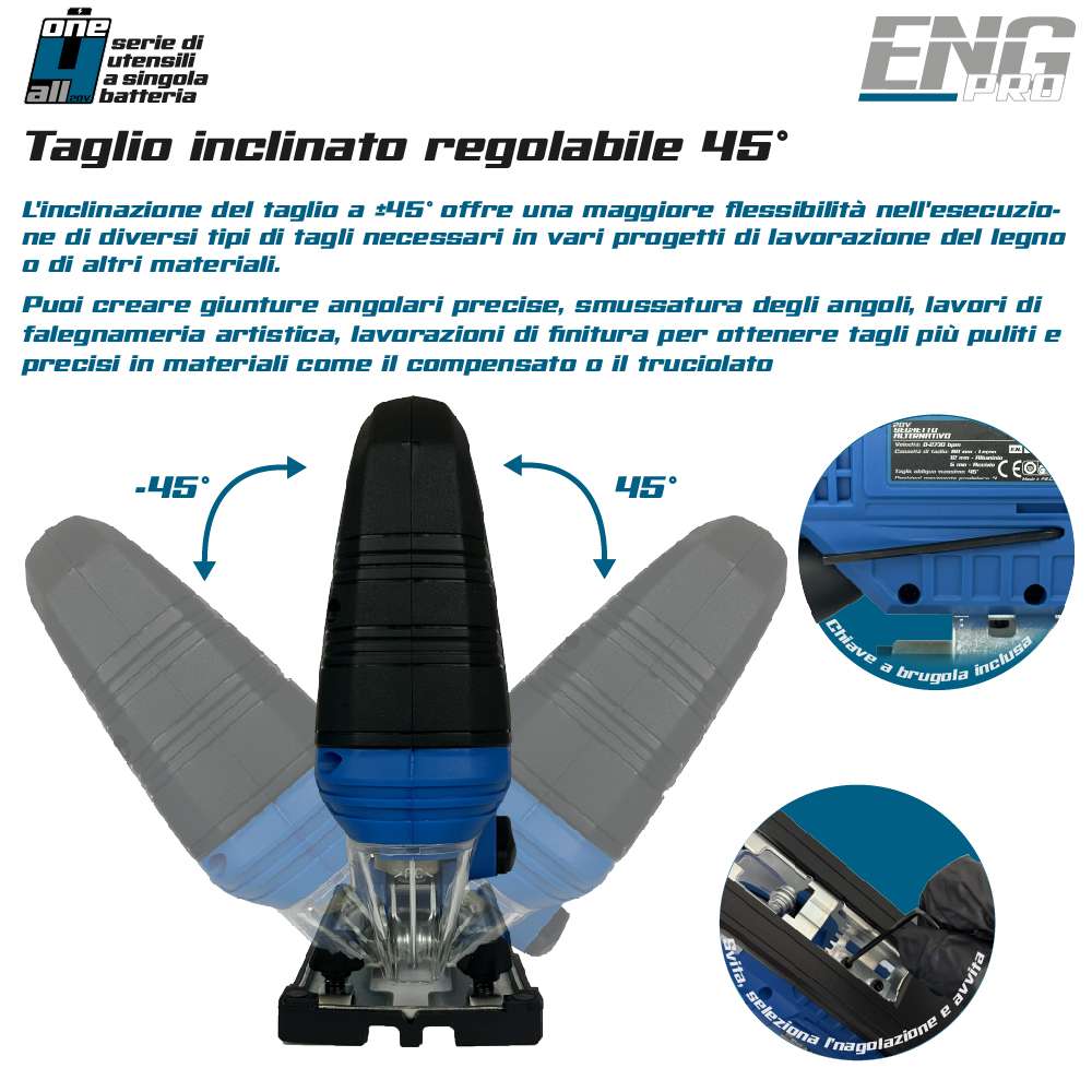 Seghetto Alternativo - Linea professionale a batteria ONE4ALL 20V - Corpo macchina