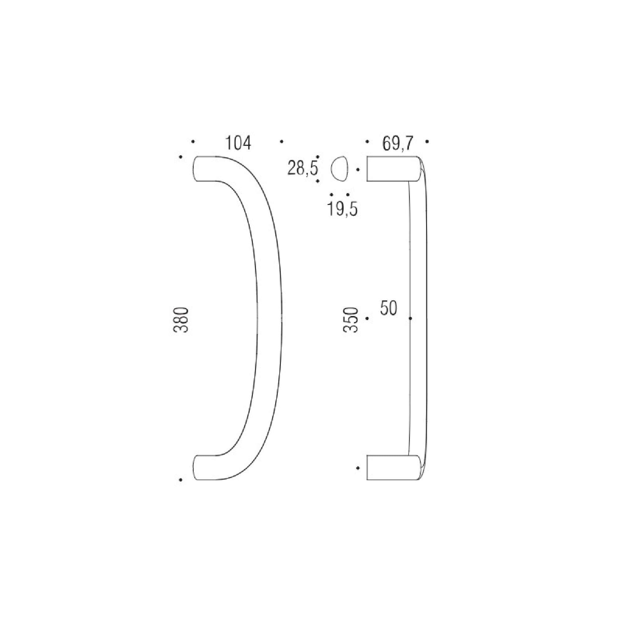 Maniglione Logo in ottone Oroplus lucido - Colombo Design LC16L-OL