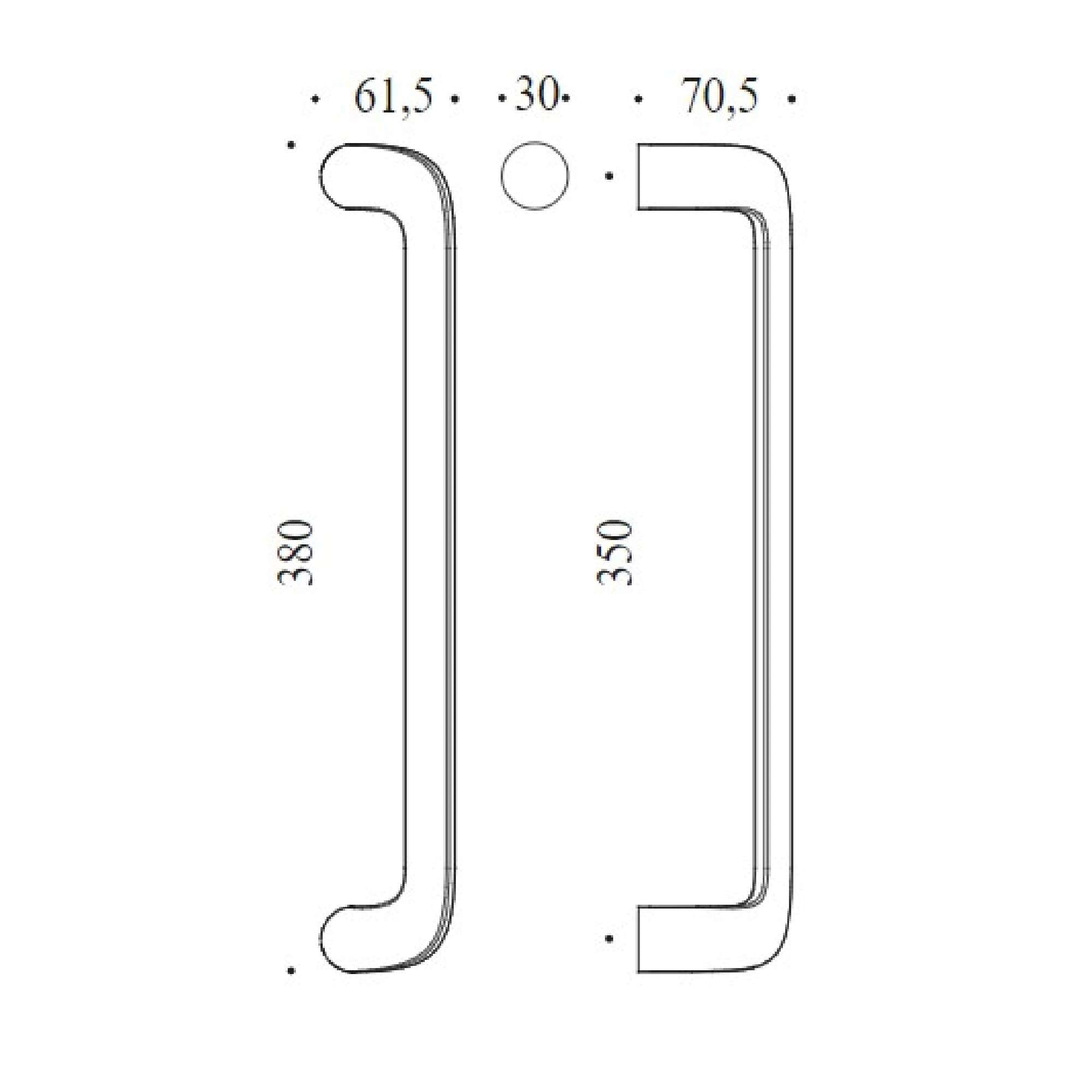 Maniglione Roboquattro in ottone cromo satinato - Colombo Design ID46/A-CM