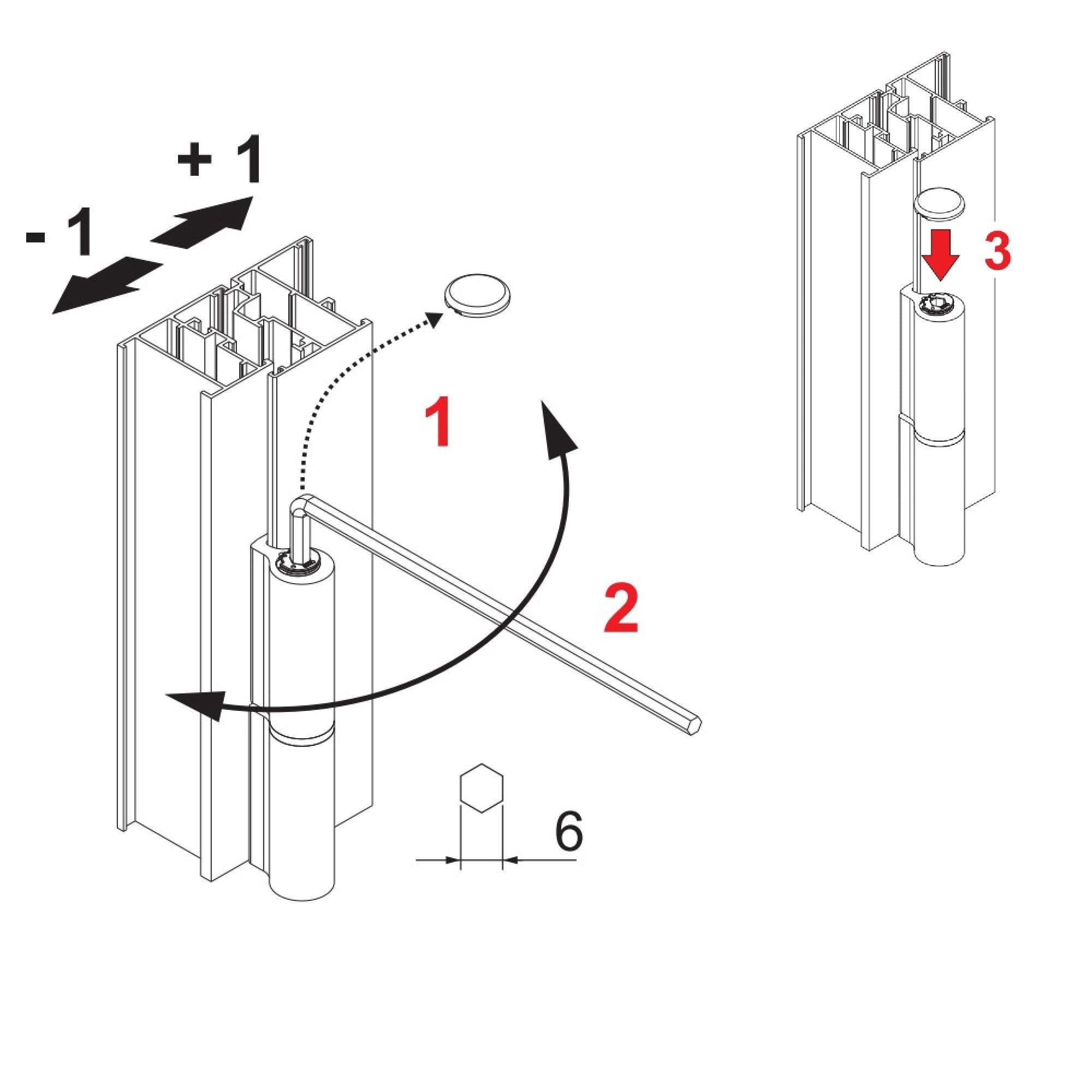 Cerniera a contrasto Celera per porte nodo C001 - C002 - C005 - GIESSE 00681